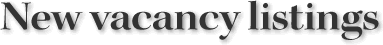New Vacancies